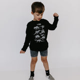 Dino Skeleton Affirmation Words Toddler T-Shirt – Long Sleeve Now Available!
