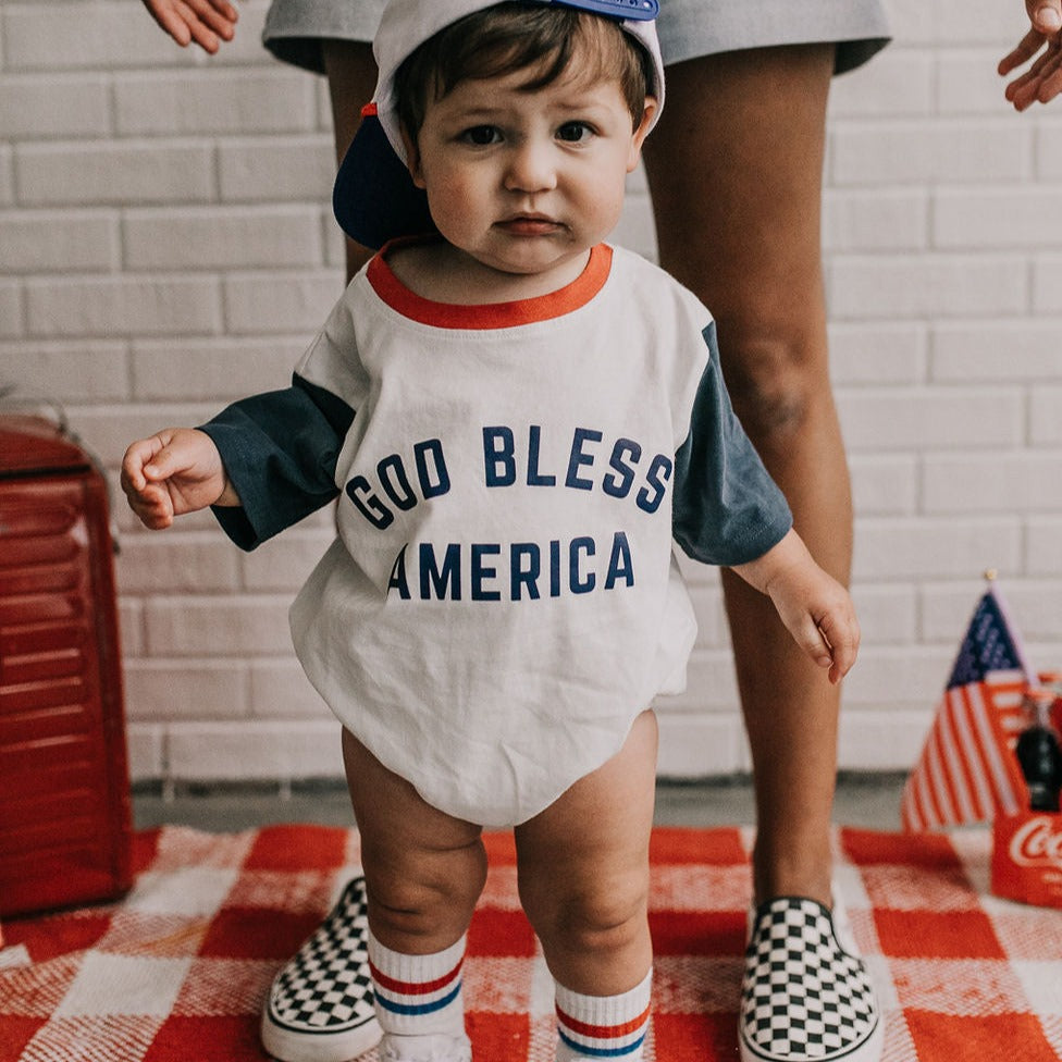 God Bless America Baby Romper - Little & Brave