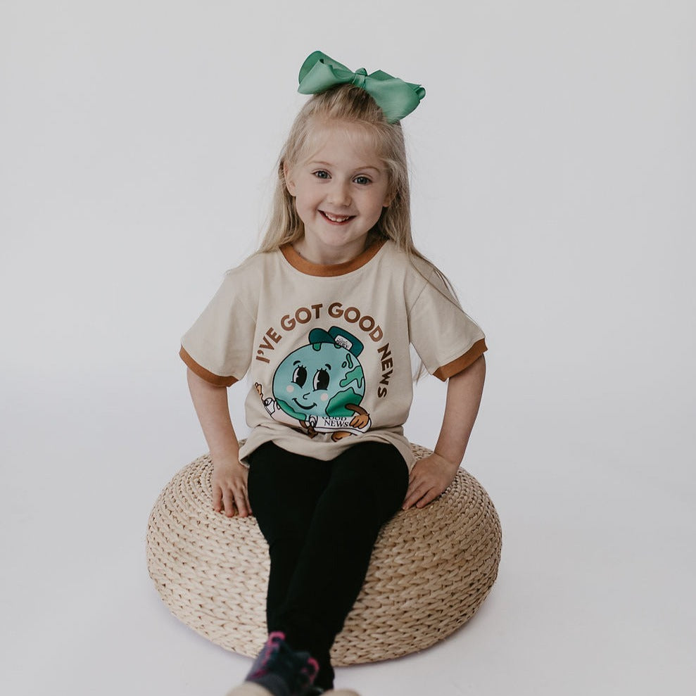 Good News Ringer Retro tee. - Little & Brave