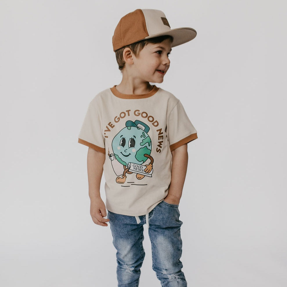Good News Ringer Retro tee. - Little & Brave