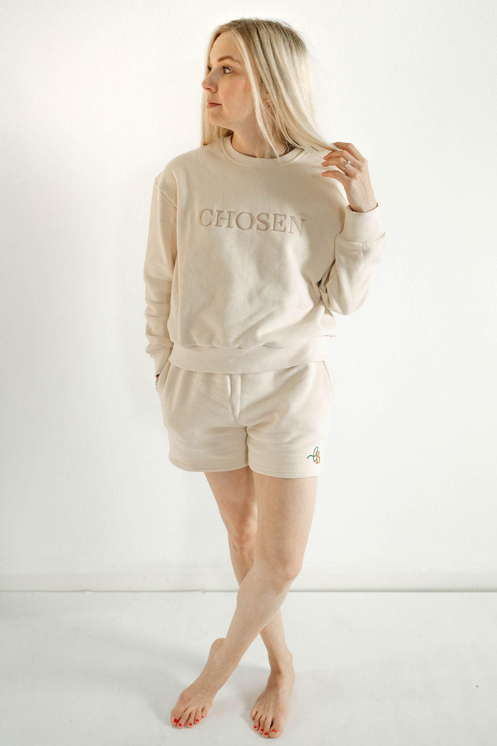 Adult Shorts / Adult Affirmation Crewneck Matching (1 piece) - Little & Brave
