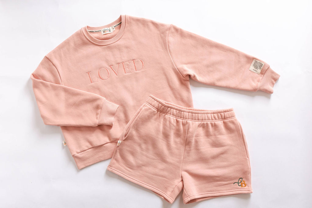 Adult Shorts / Adult Affirmation Crewneck Matching (1 piece) - Little & Brave
