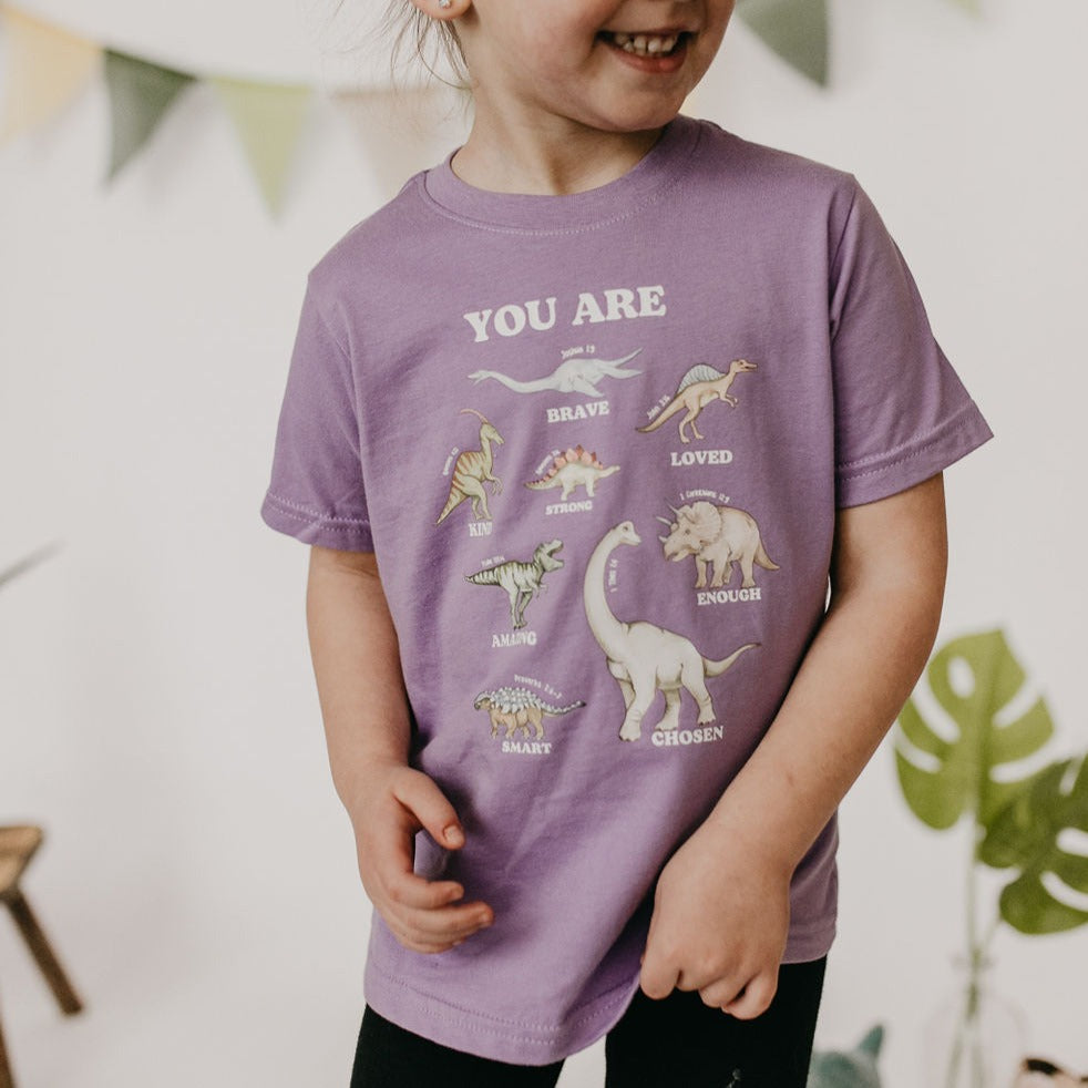Dino Affirmation T-Shirts for Kids - Little & Brave