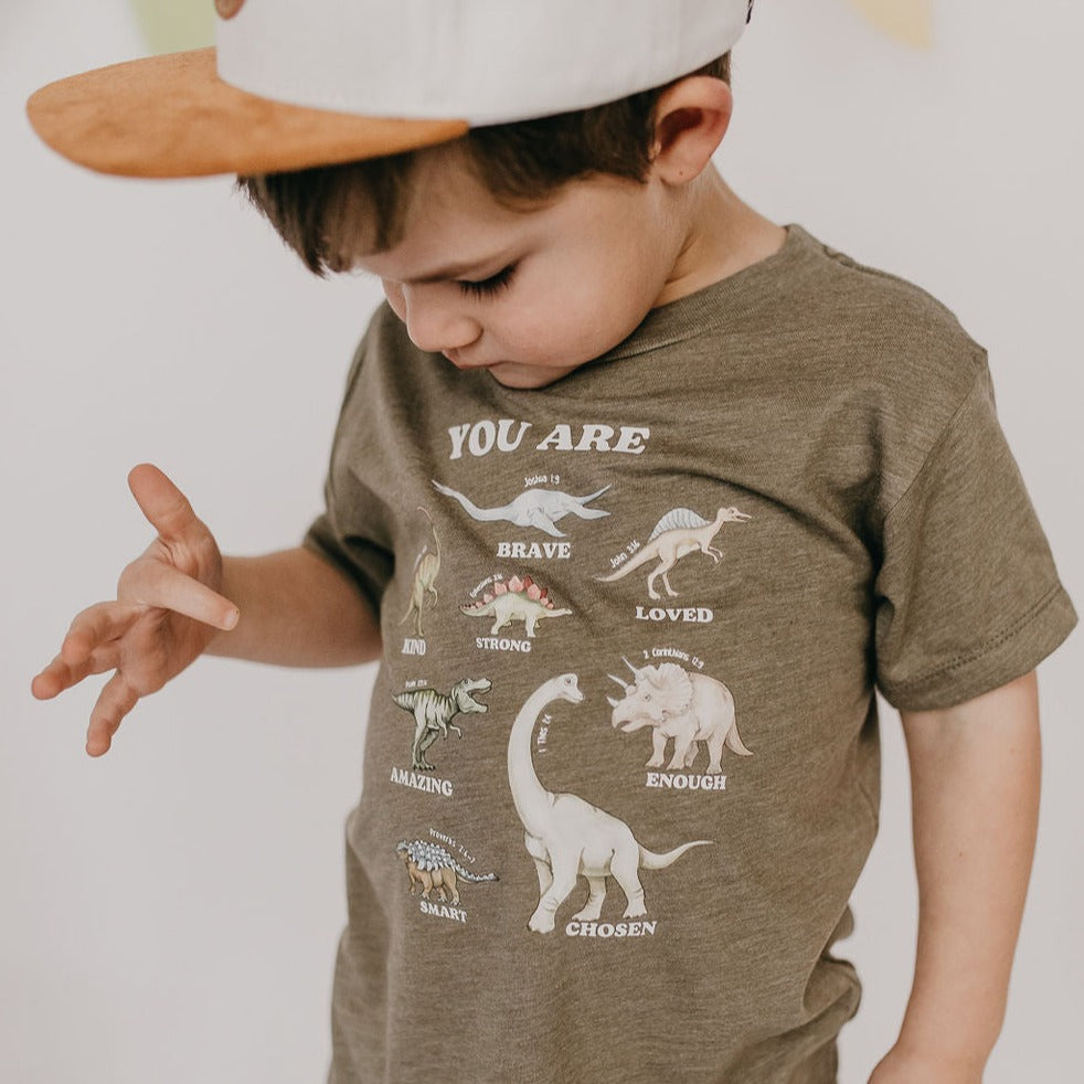 Dino Affirmation T-Shirts for Kids - Little & Brave