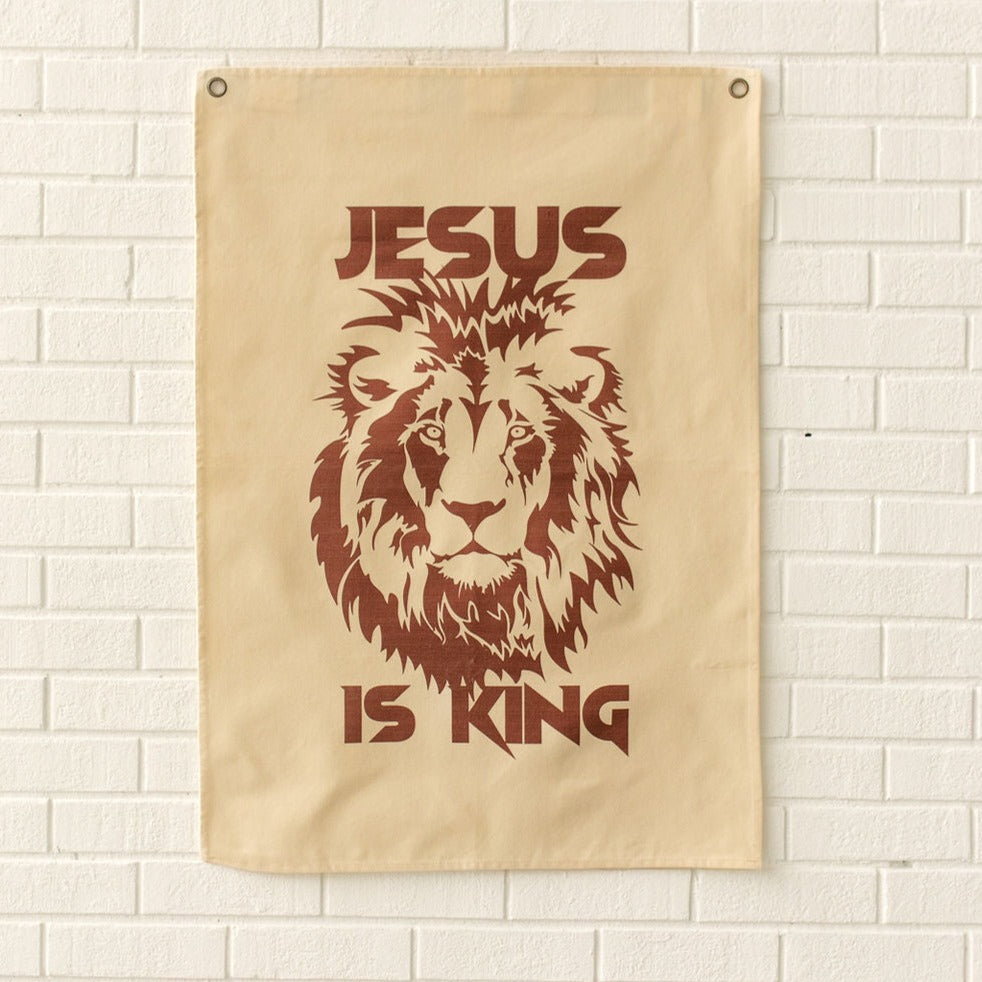 Jesus is King Canvas Banner - Little & Brave