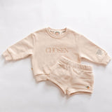 Affirmation Words Crewneck (CHAMPAGNE 2 PIECE SET) - Little & Brave