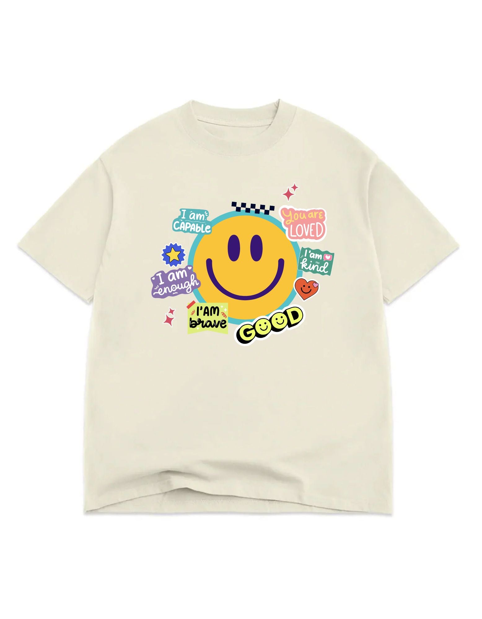 Sticker Affirmation T-Shirt – Adult Positive & Faith-Inspired Tee