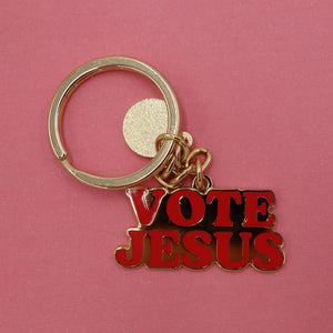VOTE JESUS ENAMEL KEYCHAIN
