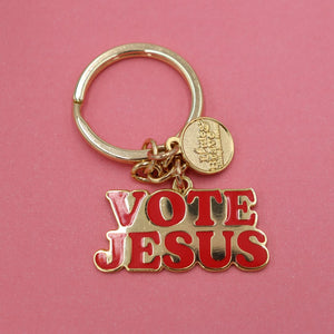 VOTE JESUS ENAMEL KEYCHAIN