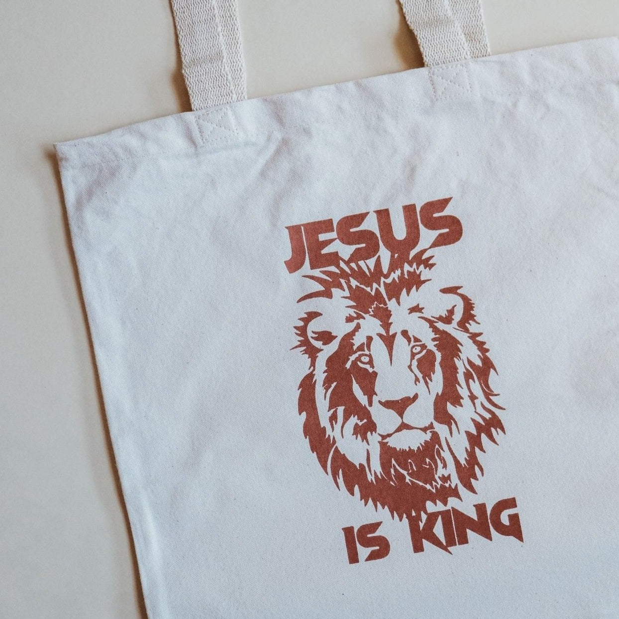 Jesus is King tote bag