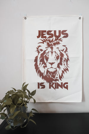 Jesus is King Canvas Banner
