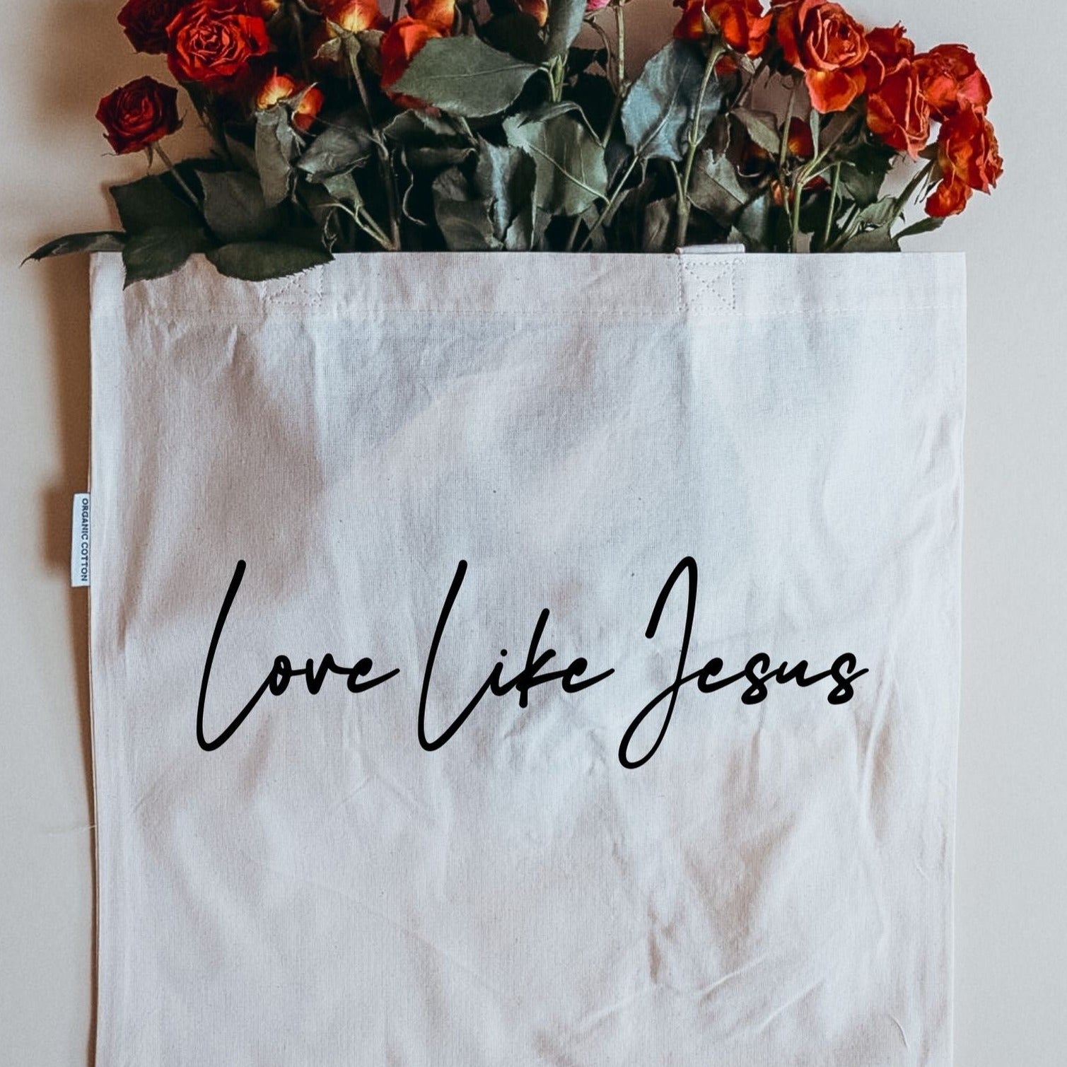 Love like Jesus tote bag